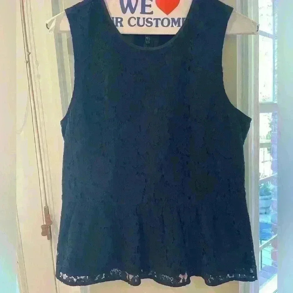 JCrew Size 4 Black Lacey Tank Lined - Picture 5 of 7